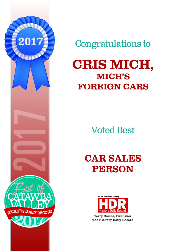 Michs Foreign Cars Award